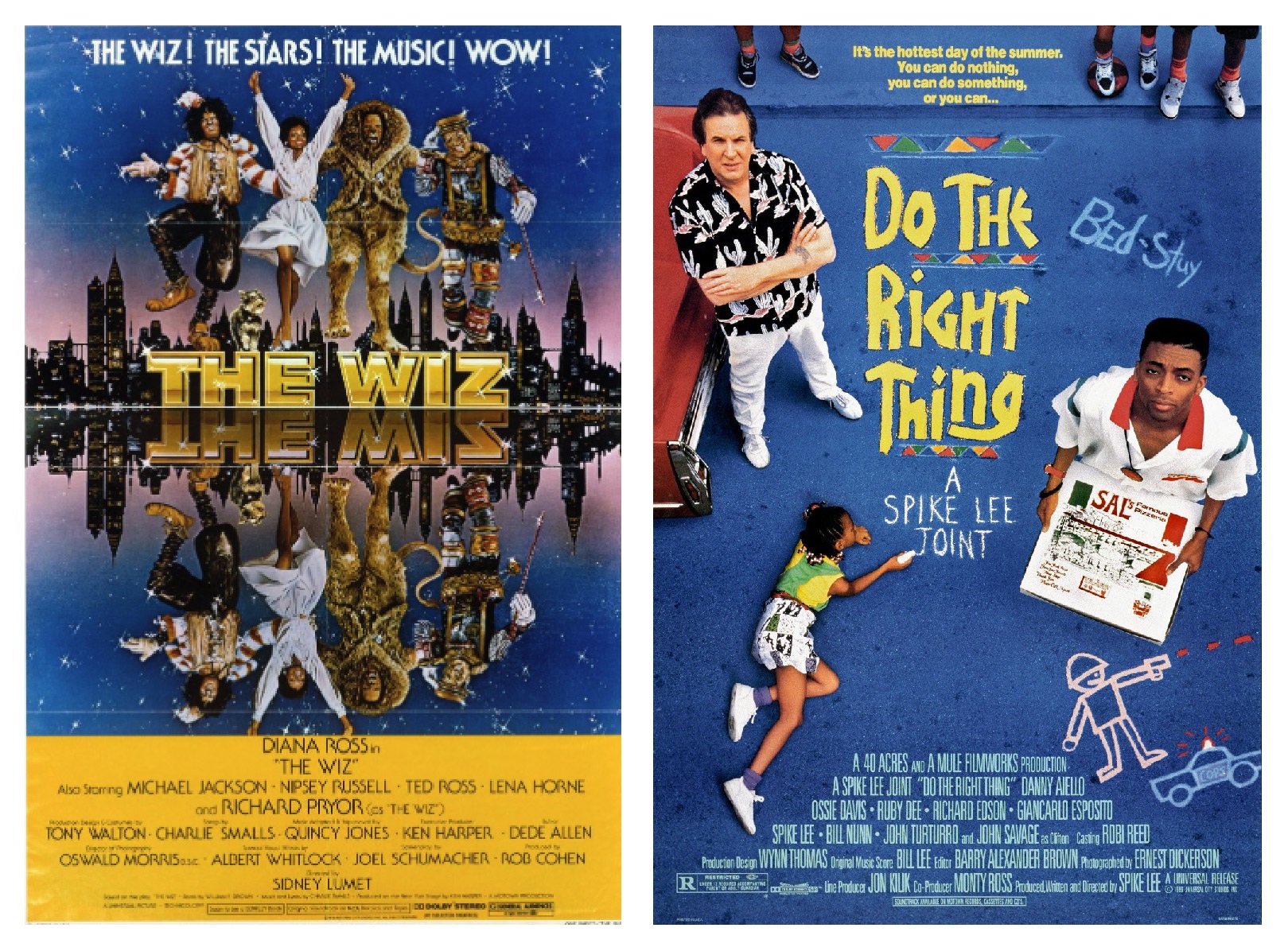 Film posters for The Wiz and Do the Right Thing