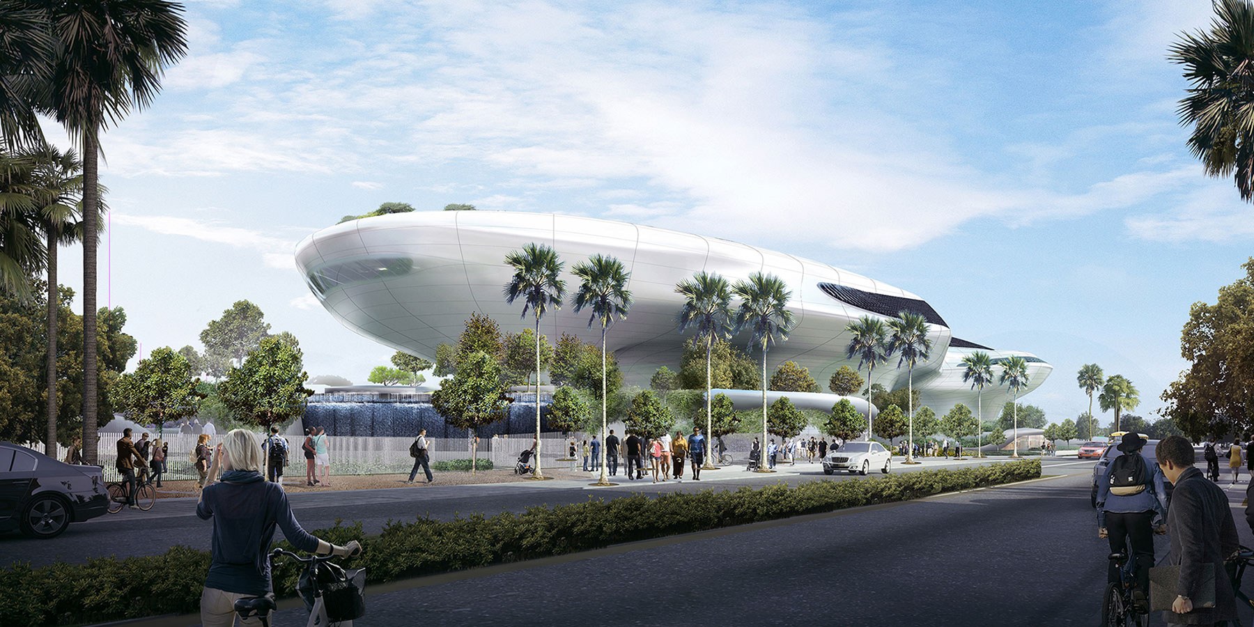 Lucas Museum rendering from the street