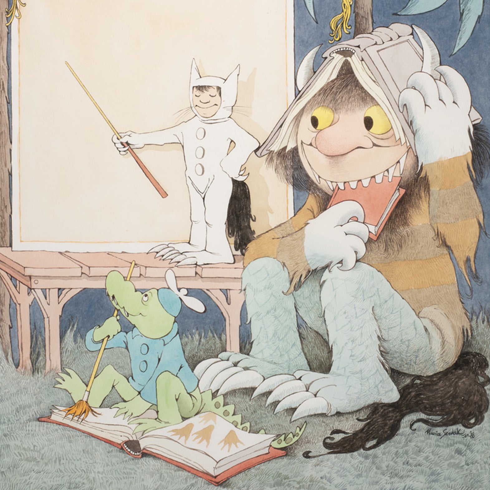 Maurice Sendak, Poster art for International Board on Books for Young People Congress, 1988–90, ink and watercolor on paper. © The Maurice Sendak Foundation.